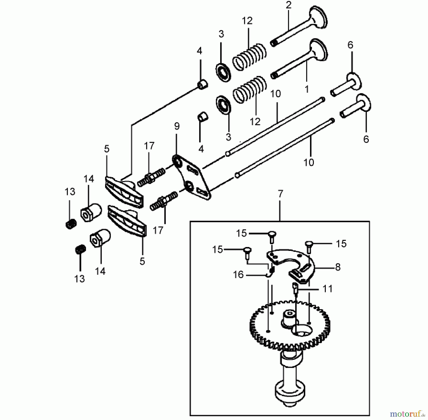 Rasenmäher 22176TE - Toro 53cm Heavy-Duty Recycler Mower (SN: 240000001 - 240999999) (2004) VALVE AND CAMSHAFT ASSEMBLY