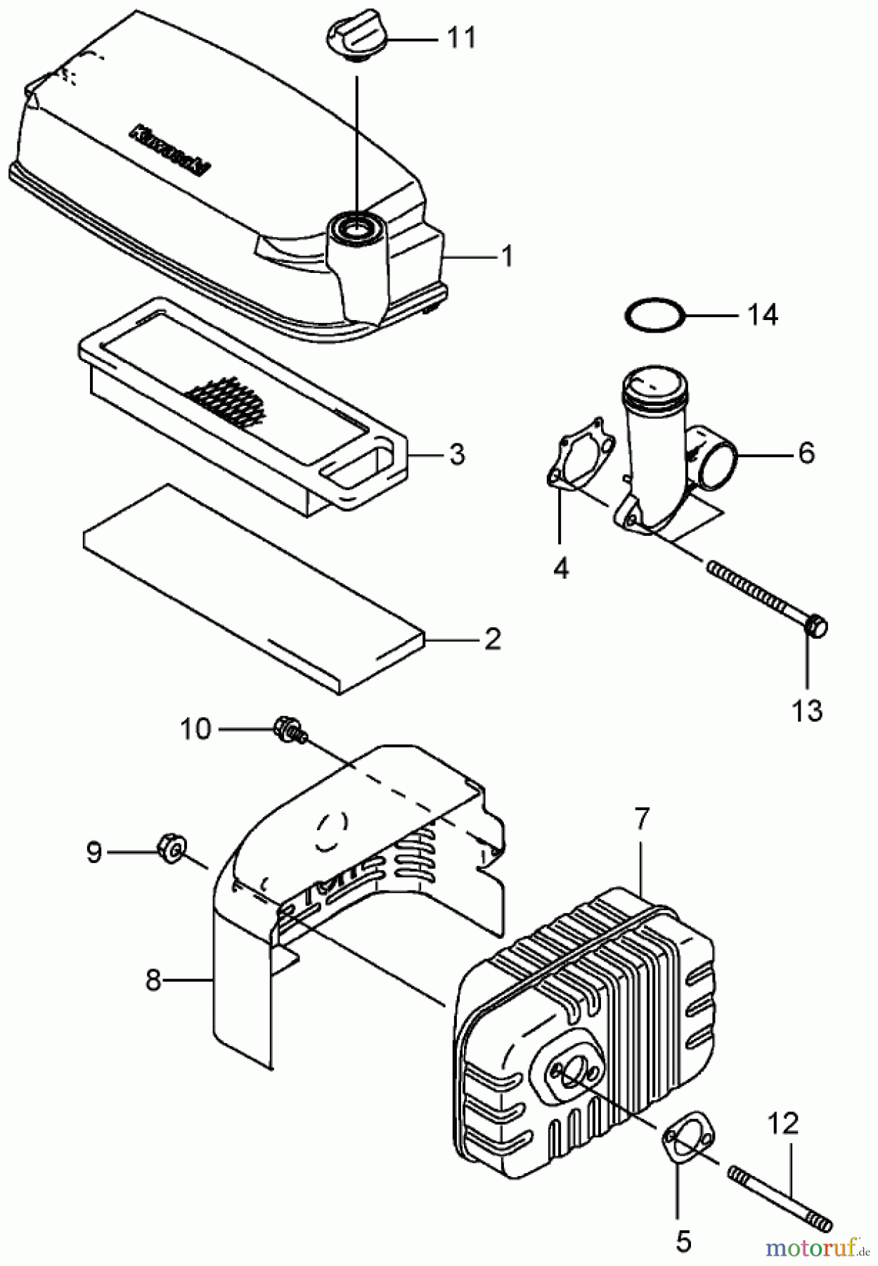 Rasenmäher 22177TE - Toro 53cm Heavy-Duty Recycler Mower (SN: 260001051 - 260999999) (2006) AIR FILTER AND MUFFLER ASSEMBLY