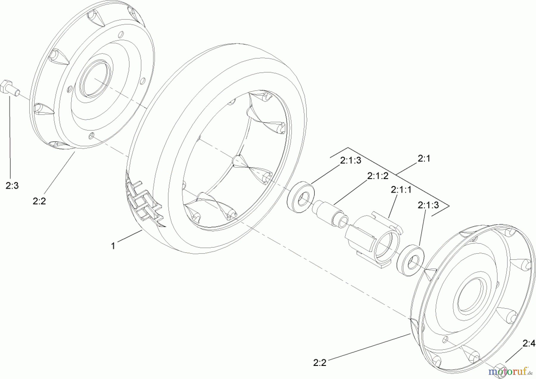  Rasenmäher 22179TE - Toro 53cm Heavy-Duty Rear Bagger Mower (SN: 260000001 - 260999999) (2006) FRONT WHEEL AND TIRE ASSEMBLY NO. 100-2870