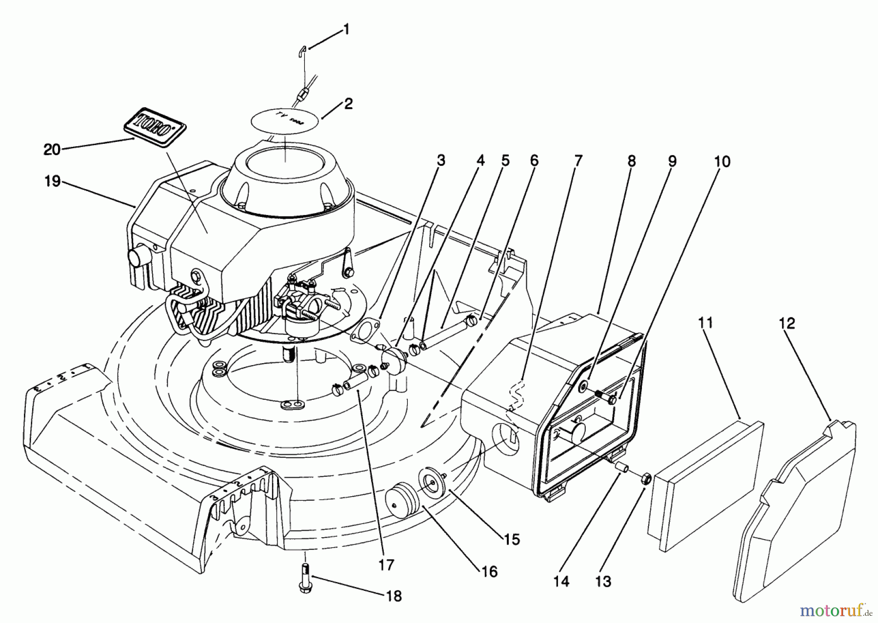 Rasenmäher 22581 - Toro Walk-Behind Mower (SN: 1000001 - 1999999) (1991) ENGINE ASSEMBLY