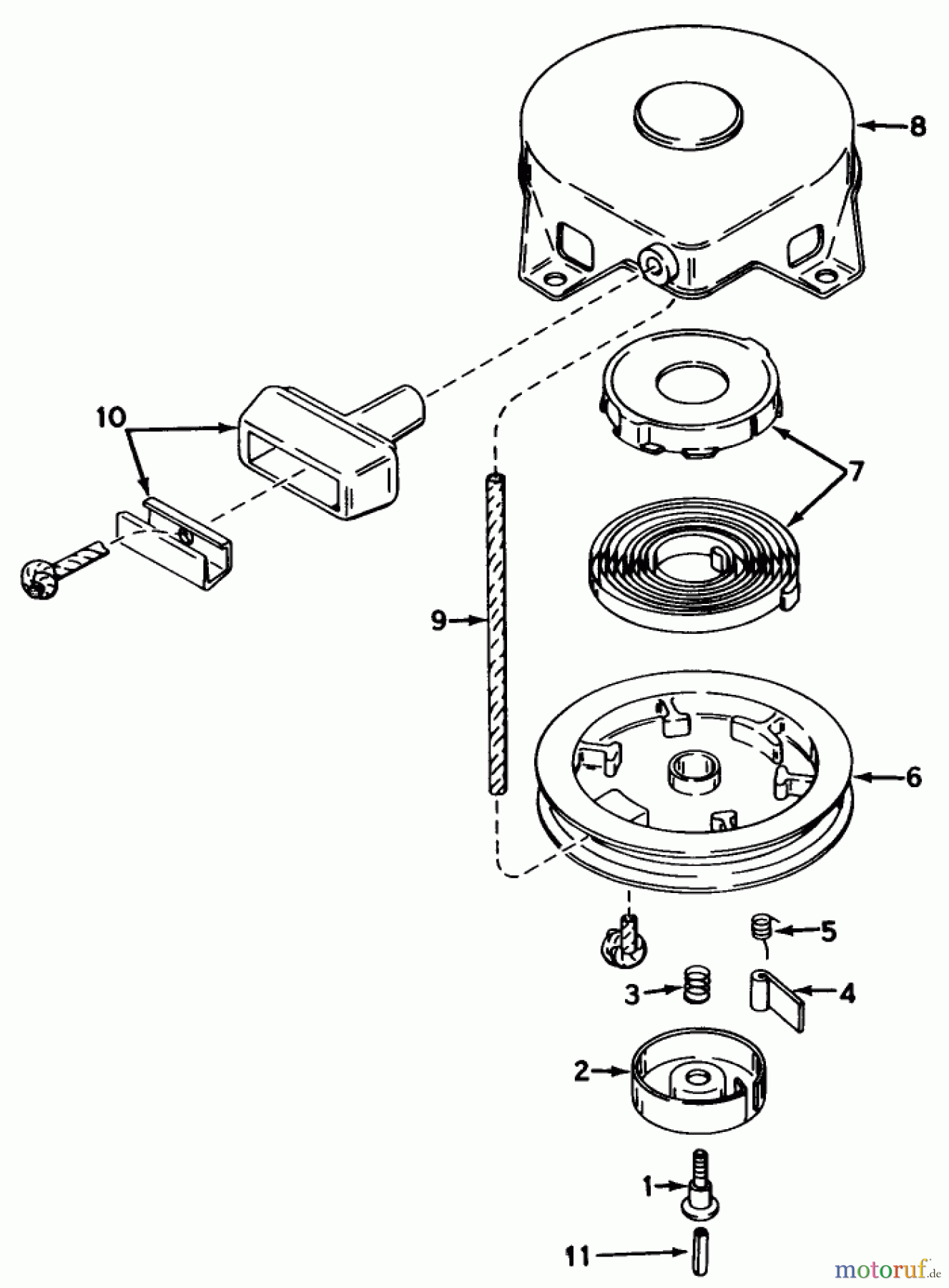  Rasenmäher 23267 - Toro Walk-Behind Mower (SN: 1000001 - 1999999) (1981) REWIND STARTER NO. 590420