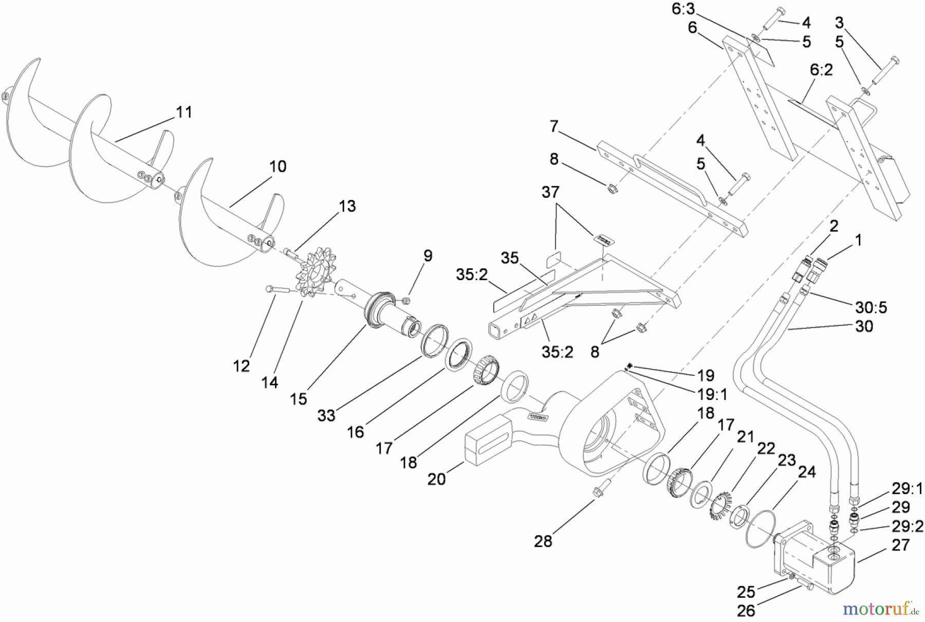  Compact Utility Attachments 22474 - Toro High-Speed Trencher Head, Dingo Compact Utility Loaders (SN: 314000001 - 314999999) (2014) HIGH-SPEED TRENCHER HEAD ASSEMBLY