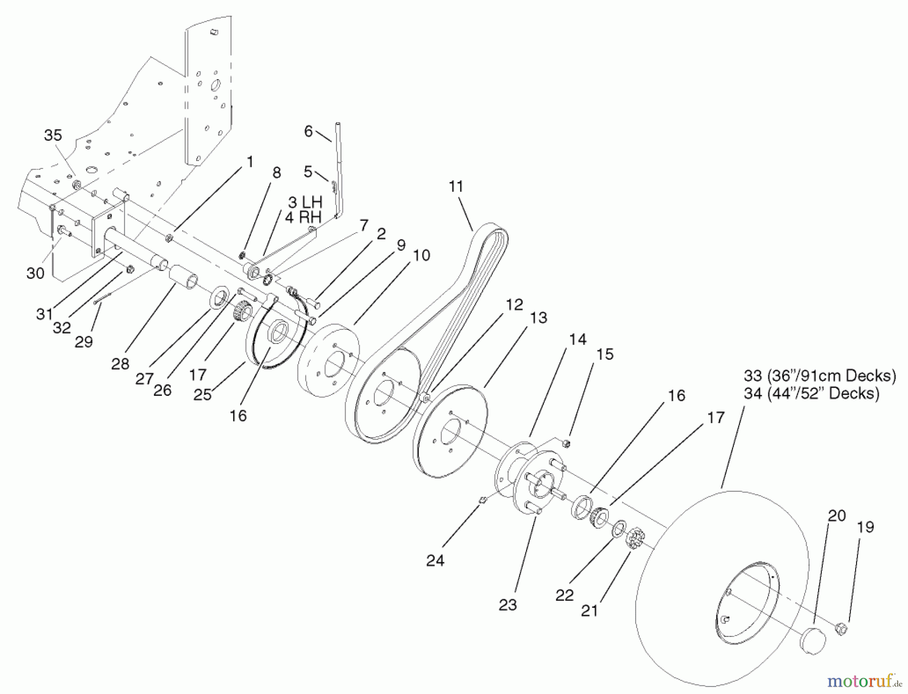 Rasenmäher für Großflächen 30258 - Toro Mid-Size ProLine Mower, Gear Drive, 15 hp, 52