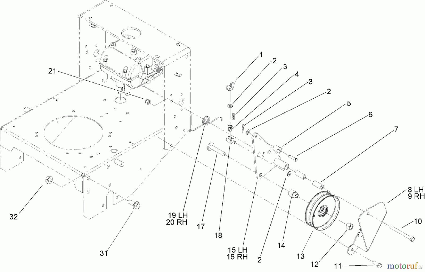  Rasenmäher für Großflächen 30326 - Toro Mid-Size ProLine Mower, T-Bar, Gear Drive, 15 HP, 44