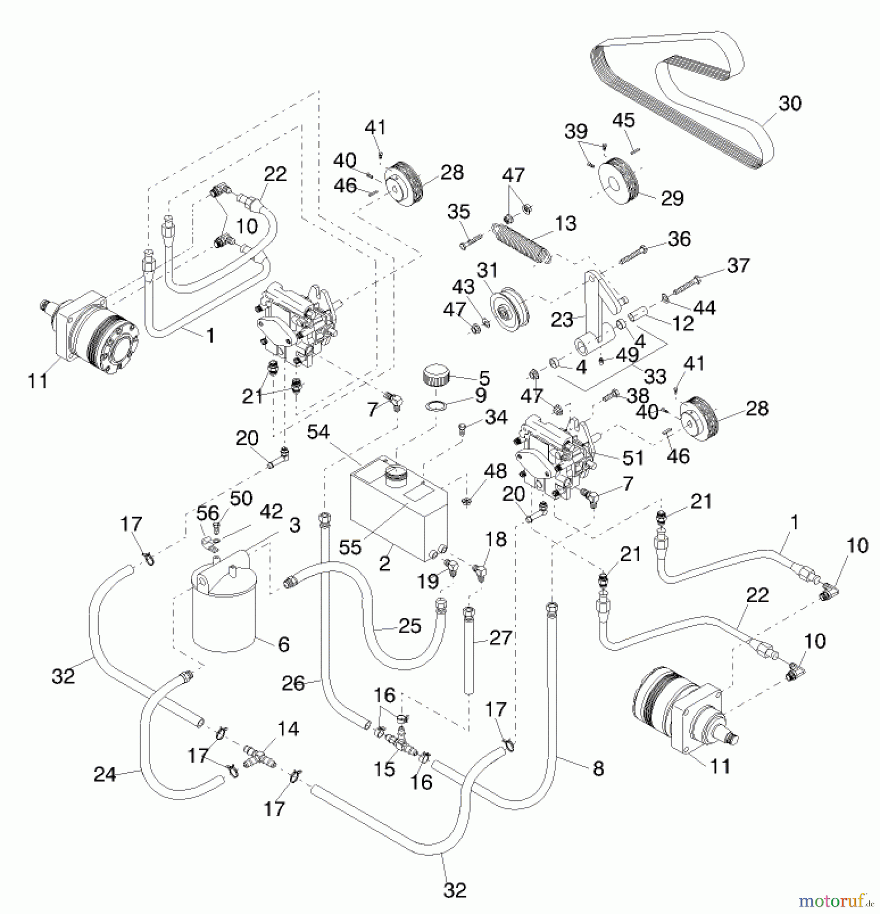 Zerto-Turn Mäher 74200 (Z252) - Toro Z Master Mower (SN: 890001 - 899999) (1998) HYDRAULICS