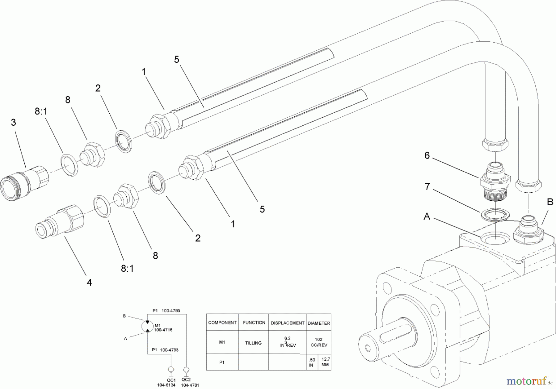  Compact Utility Attachments 23101 - Toro Soil Cultivator, Compact Utility Loaders (SN: 220000001 - 220999999) (2002) HYDRAULIC ASSEMBLY