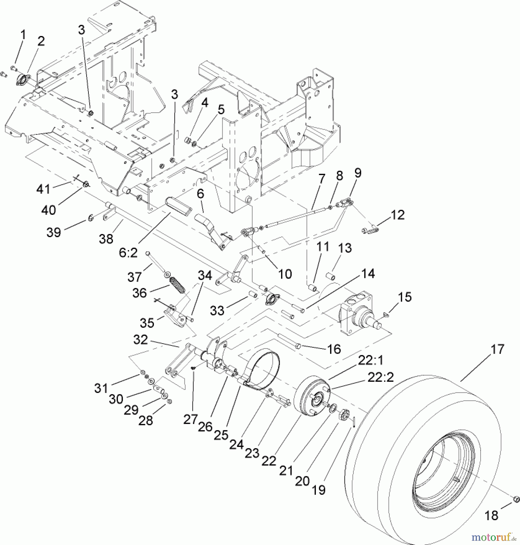  Zerto-Turn Mäher 74269TE (Z597-D) - Toro Z Master Mower, 182cm TURBO FORCE Side Discharge Deck (SN: 260000001 - 260999999) (2006) WHEEL AND BRAKE ASSEMBLY