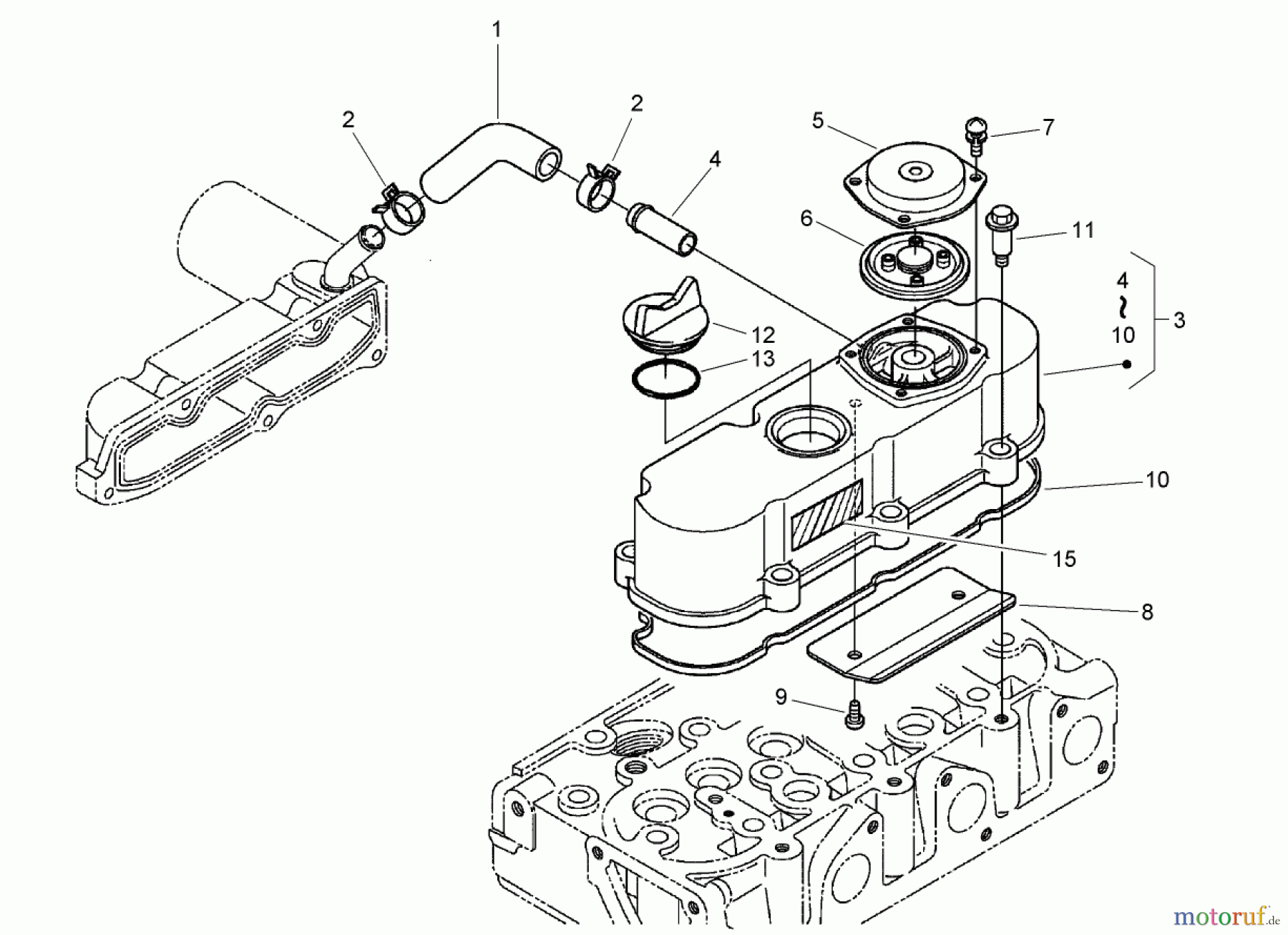 Zerto-Turn Mäher 74279TE (Z580-D) - Toro Z Master Mower, 52 Rear Discharge Deck (SN: 280000001 - 280999999) (2008) HEAD COVER ASSEMBLY